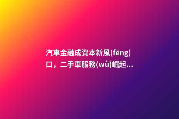 汽車金融成資本新風(fēng)口，二手車服務(wù)崛起！